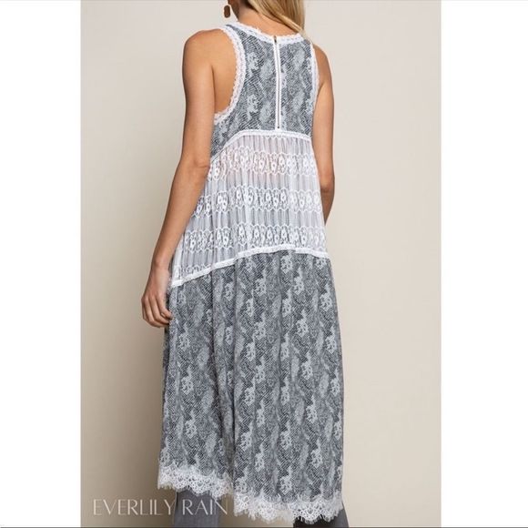 P O L Animal Print and Lace Duster/Vest - Picture 5 of 7